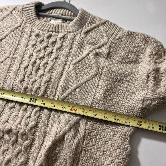 Ll Bean Vintage Sweater Women’s XL Wool Cable Knit Fisherman Chunky Pullover - Picture 7 of 8